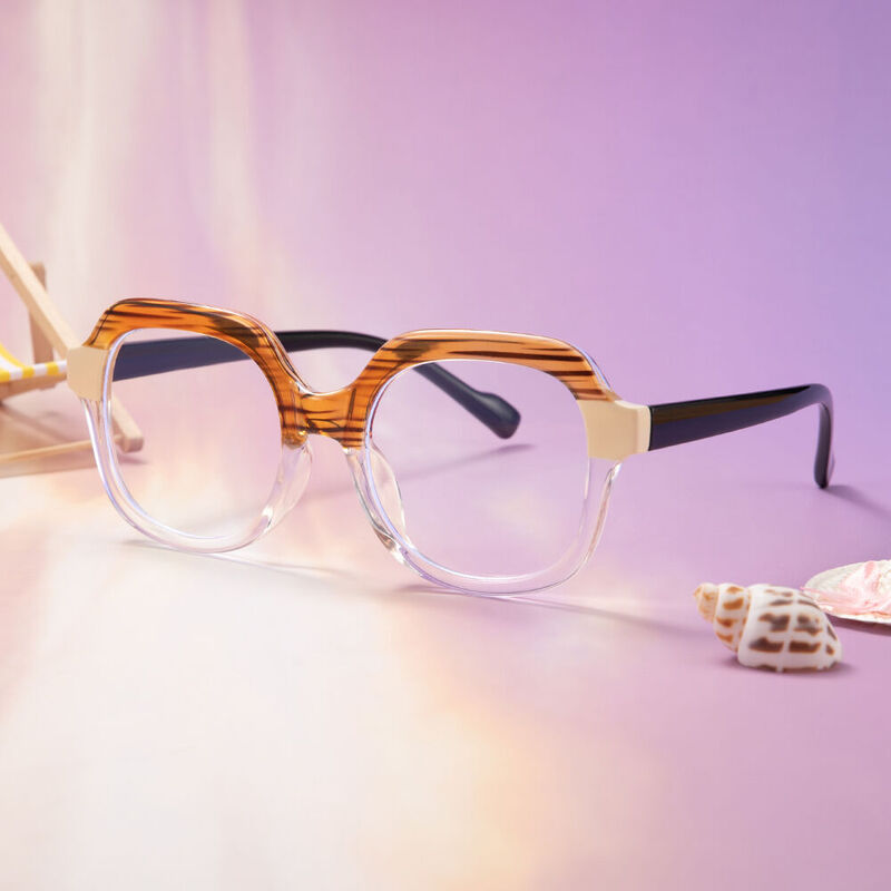 Gemma Geometric Clear Glasses