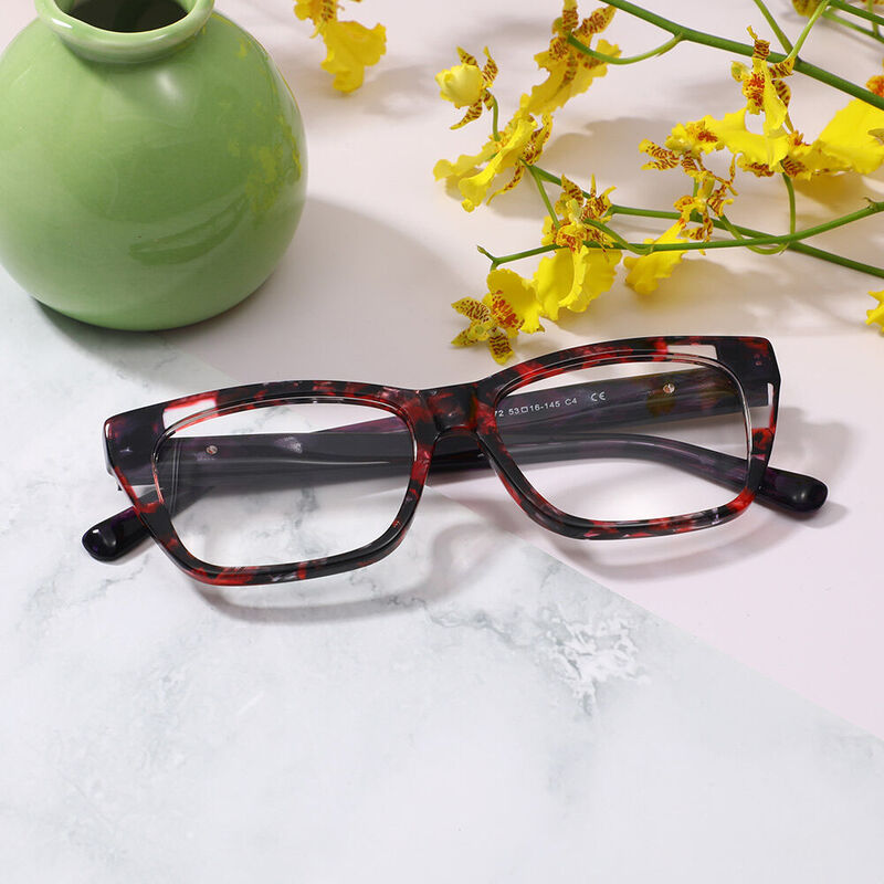 Wenis Square Red Glasses