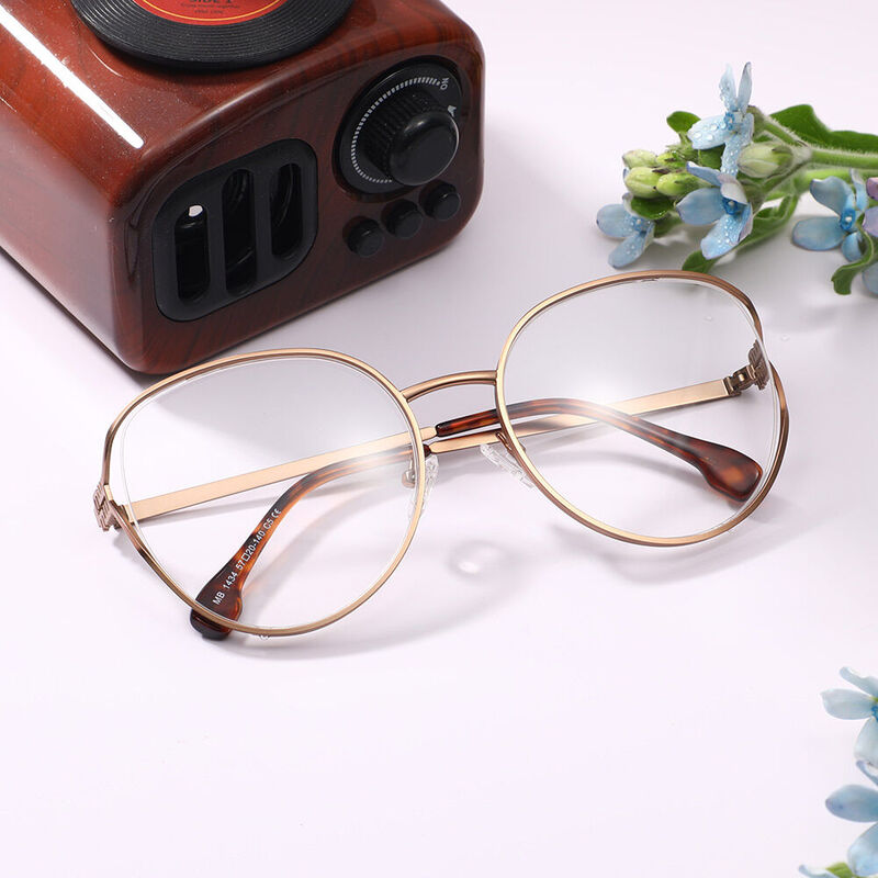 Lilliee Round Brown Glasses