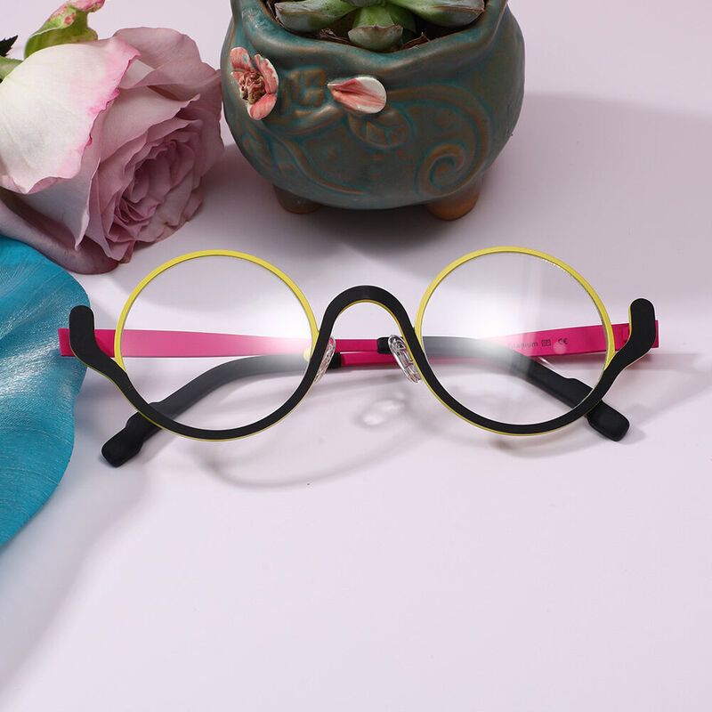Ireno Runde Schwarze Brille