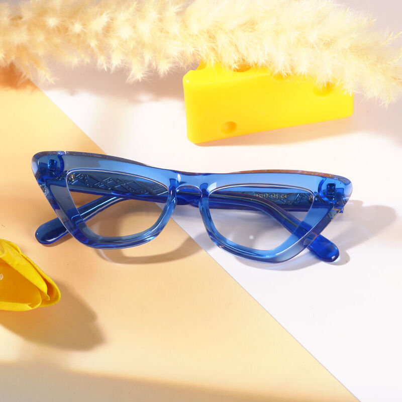 Grantha Cat Eye Blue Glasses