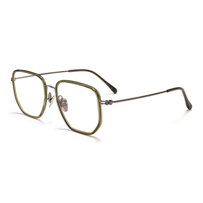 Miranda Square Green Glasses