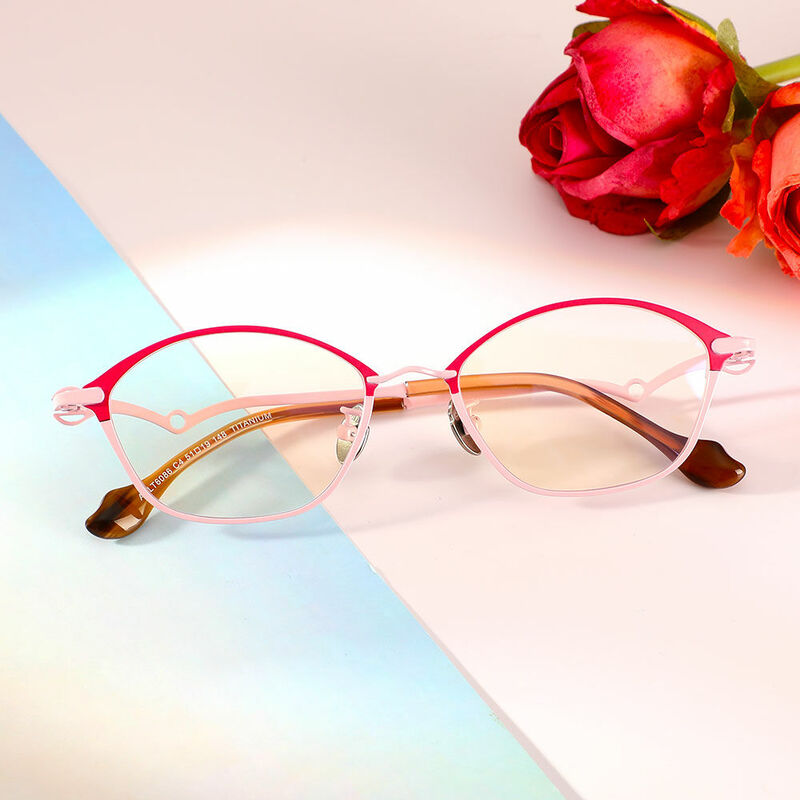 Matt  Oval Pink Glasses