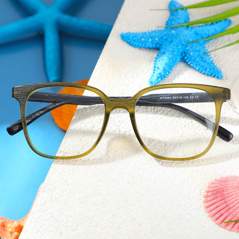 Candice Quadratische Grüne Brille