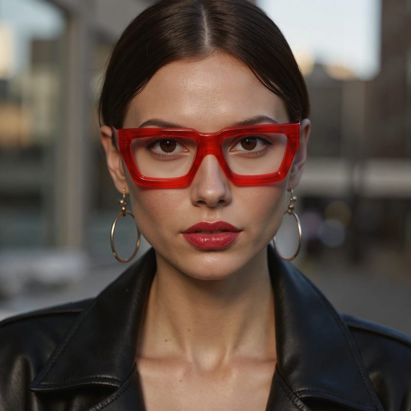 Evea Rectangle Rote Brille