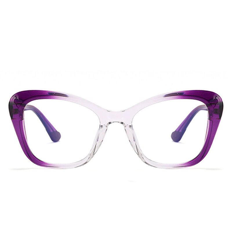 Admetus Cat Eye Purple Clear Glasses