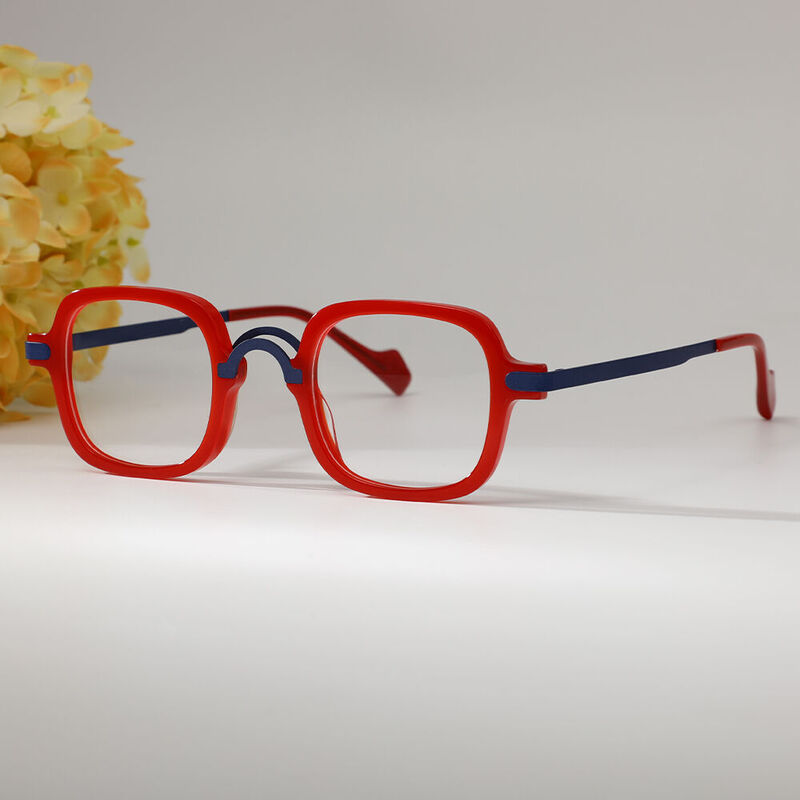 Sapir Square Red Glasses