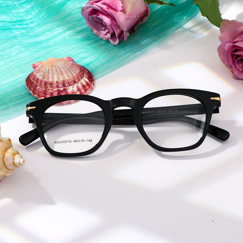 Euphemie Square Black Glasses