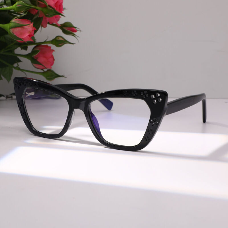 Nellie Cat Eye Black Glasses