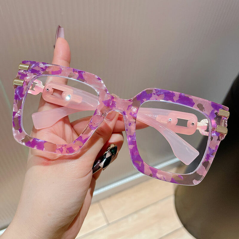 Nydia Square Pink Glasses