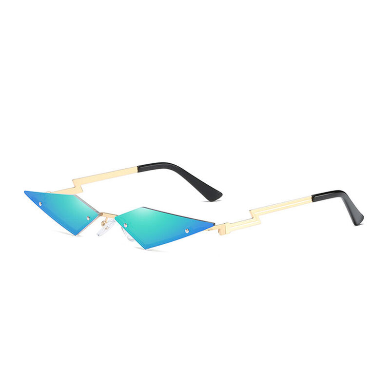 Locket Geometric Green Sunglasses