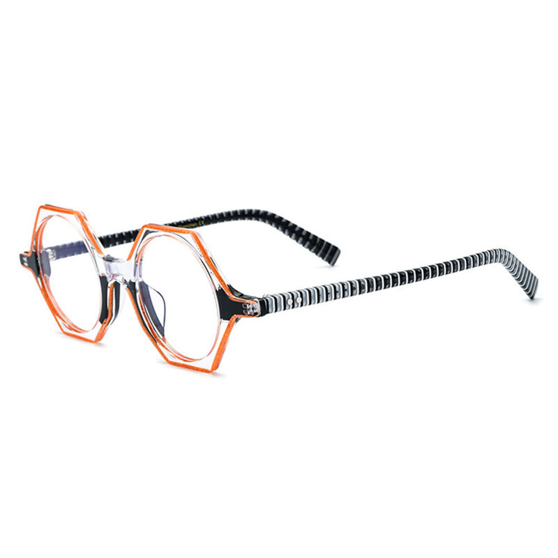 Heather Geometric Orange Glasses