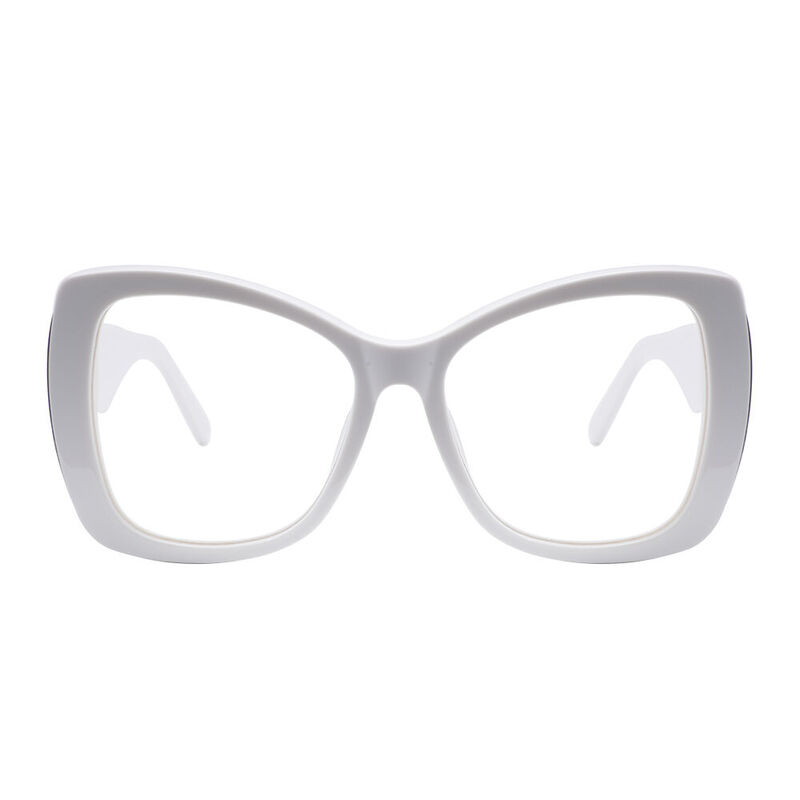Tess Cat Eye White Glasses