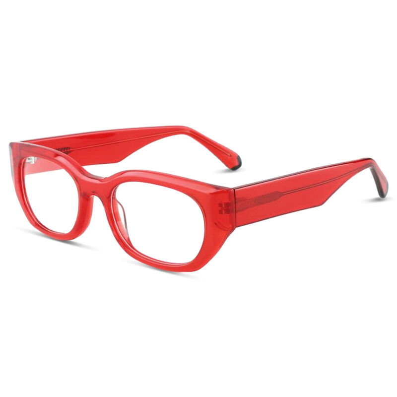 Orton Oval Red Glasses