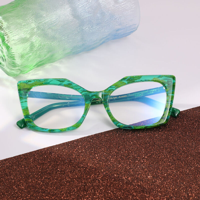 Marisa Cat Eye Green Glasses