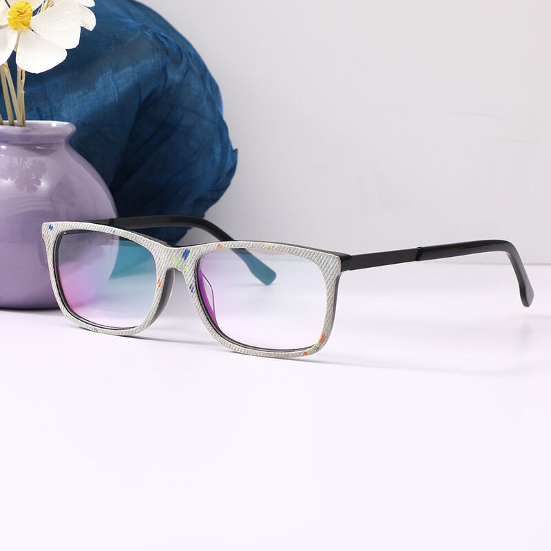 Angeoo Square White Glasses