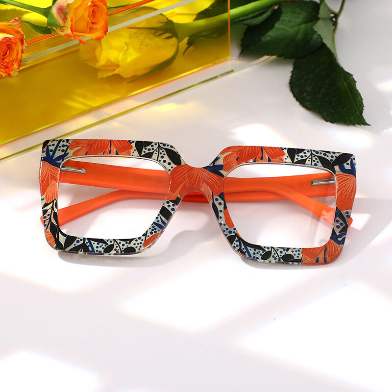 Bron Quadratische Orange Brille
