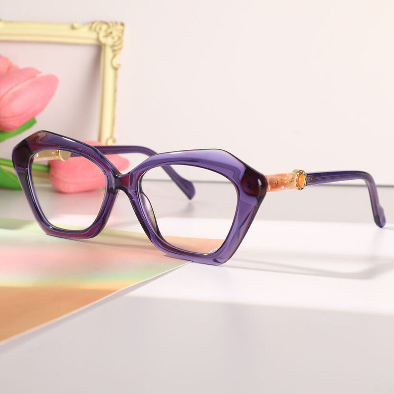 Elizabeth Cat Eye Light Purple Glasses