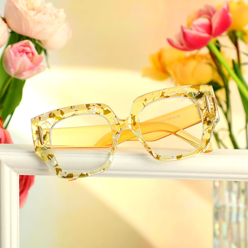 Giles Square Yellow Glasses