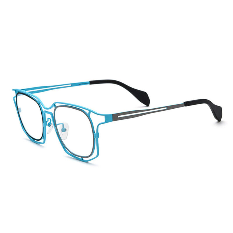 Whit Geometric Blue Glasses