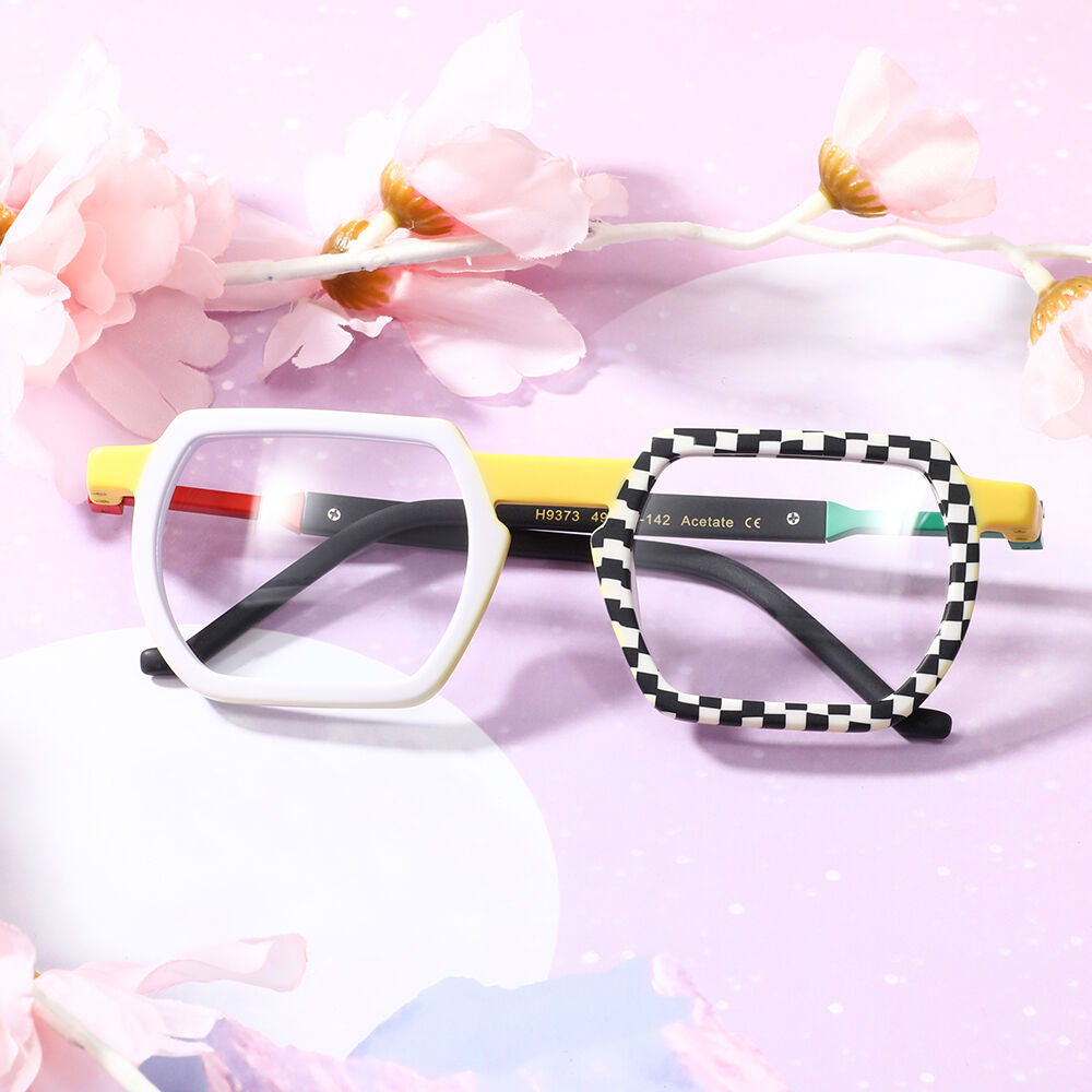 Margare Geometric White Glasses