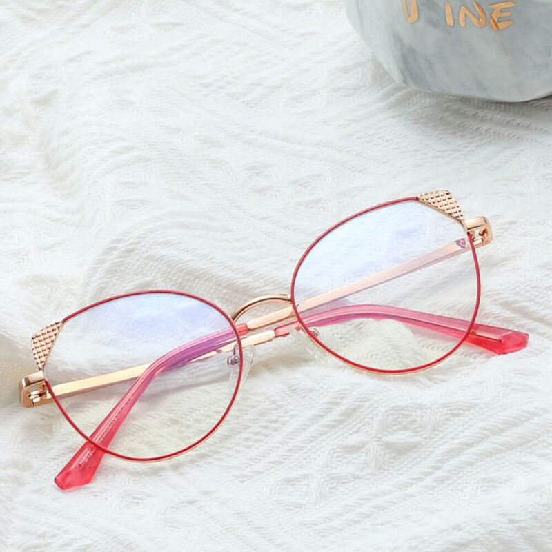 Ophelia Cat Eye Red Glasses