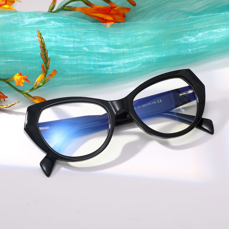 Bach Cat Eye Schwarze Brille