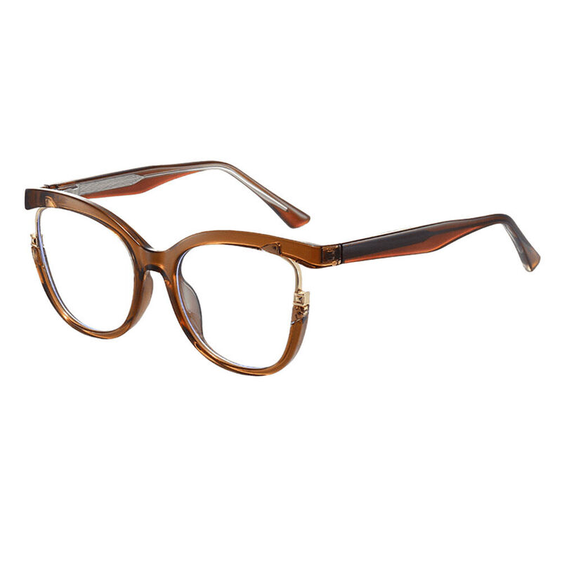 Sainsbu Cat Eye Brown Glasses