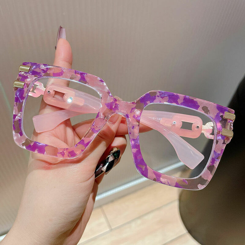 Nydia Square Pink Glasses