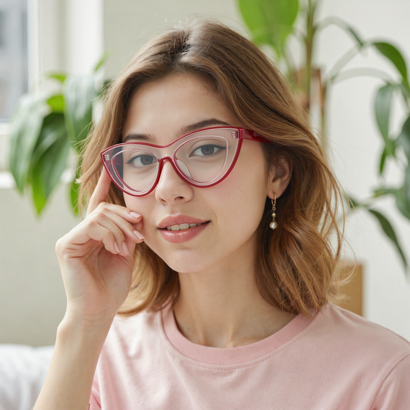 Trista Cat Eye Red Glasses