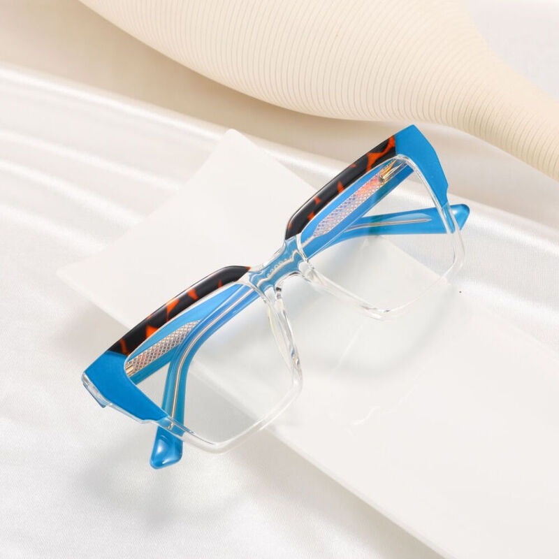Aeryn Square Blue Tortoise Glasses