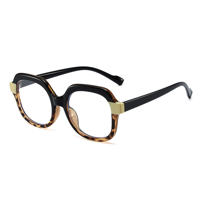 Gemma Geometric Leopard Glasses