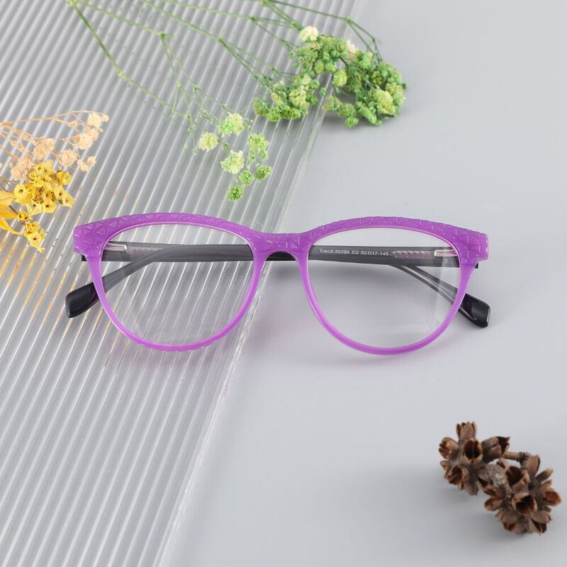 Wheeler Oval Purple Glasses