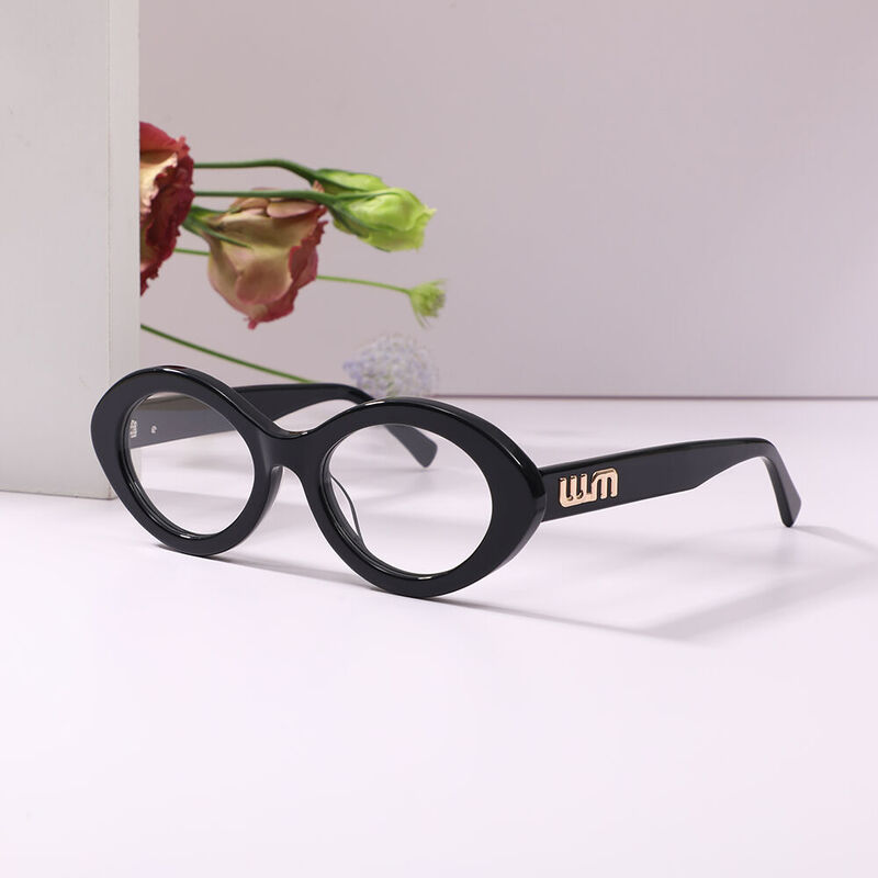 Maree Oval Black Glasses