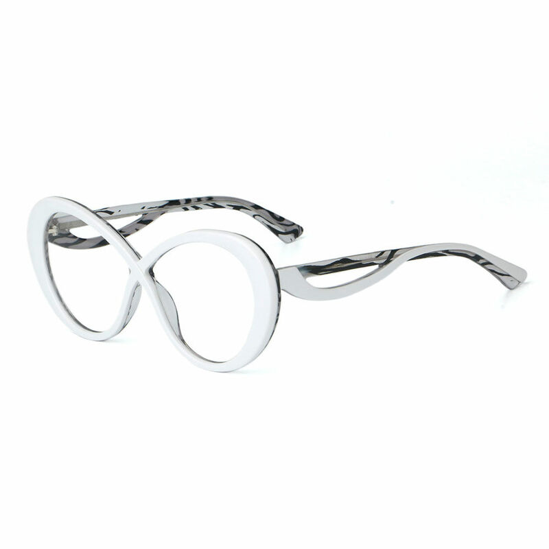 Ellit Oval White Glasses