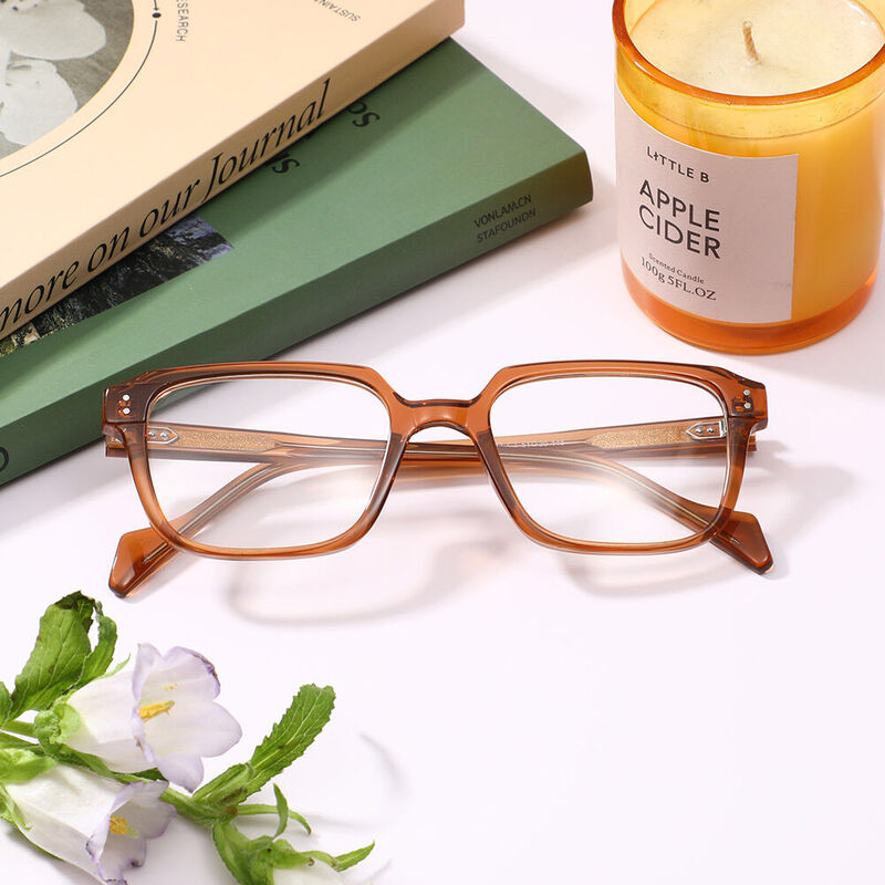 Odelio Square Brown Glasses