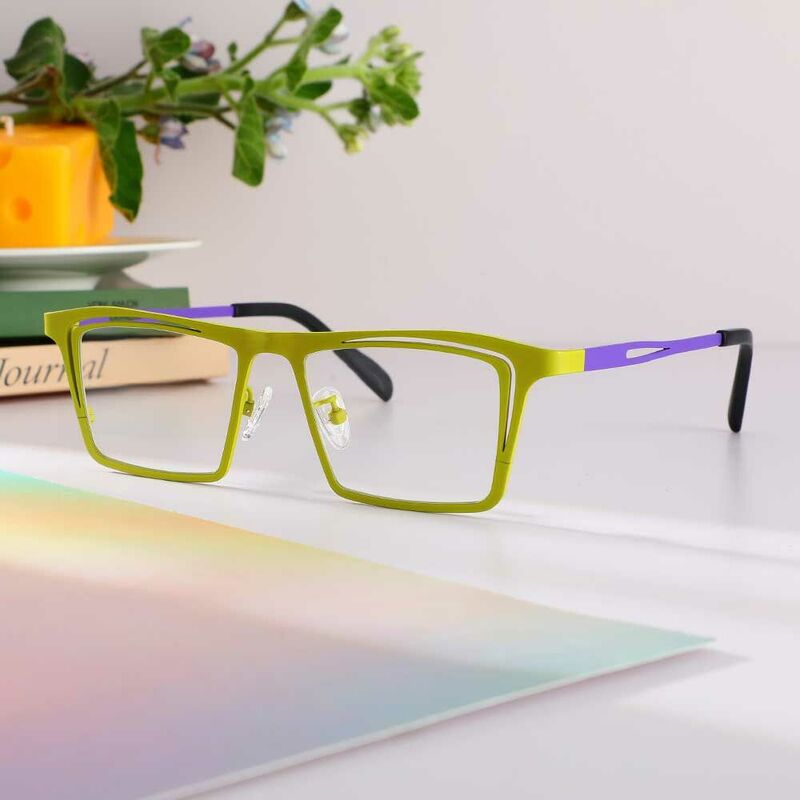 Marina Rectangle Green Glasses