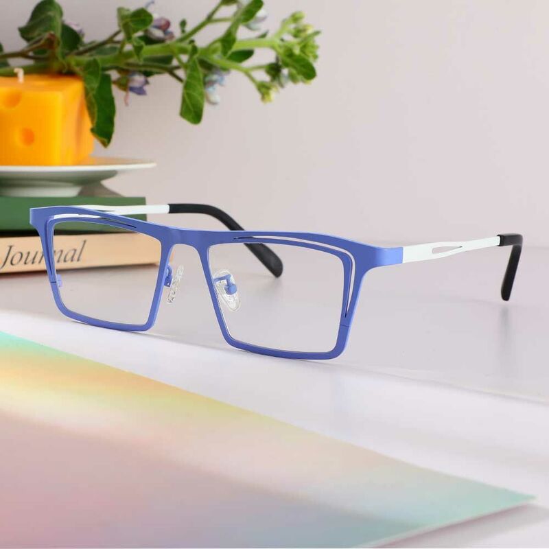 Marina Rectangle Blue Glasses