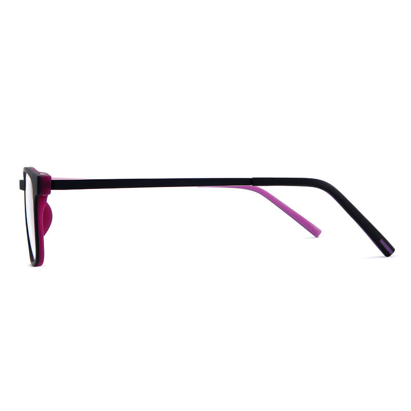 Julius Rectangle Black Red Glasses