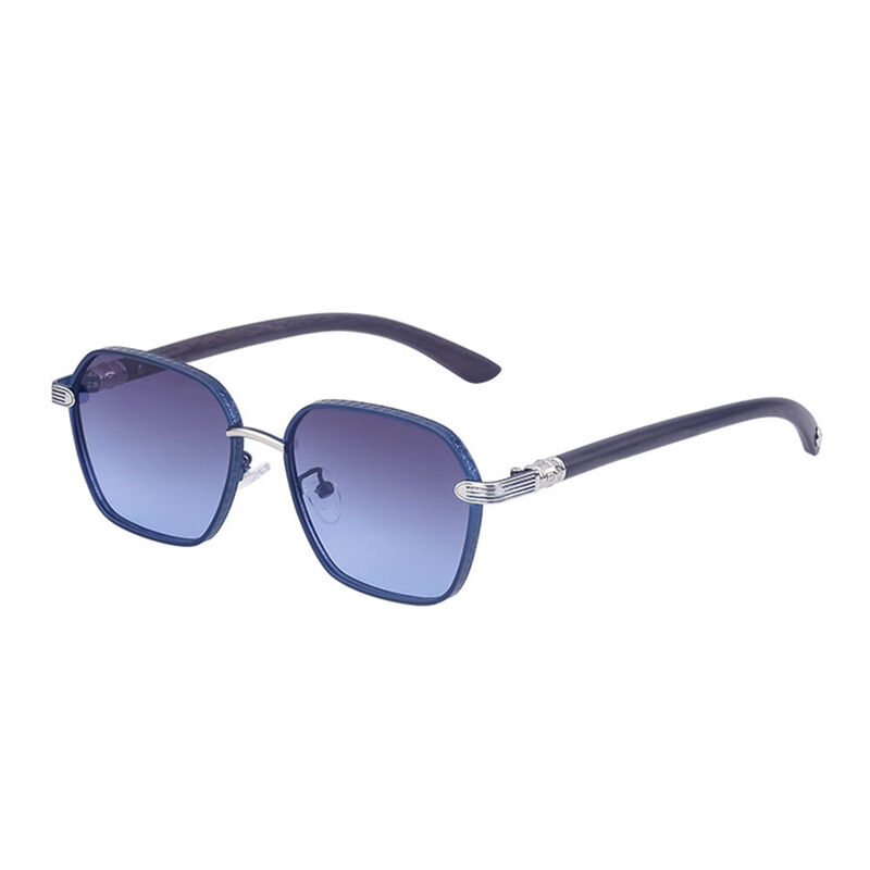 Eleanor Geometric Blue Sunglasses
