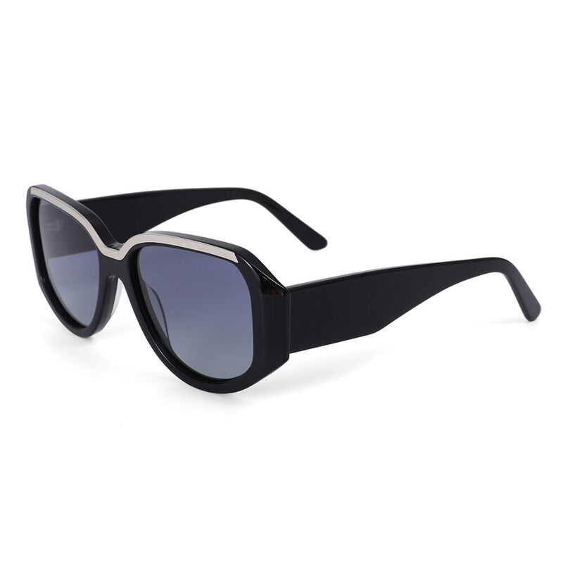 Agatha Geometric Black Sunglasses