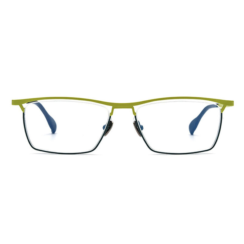 Kevin Rectangle Green Glasses