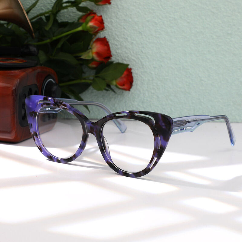 Anasta Cat Eye Blue Glasses