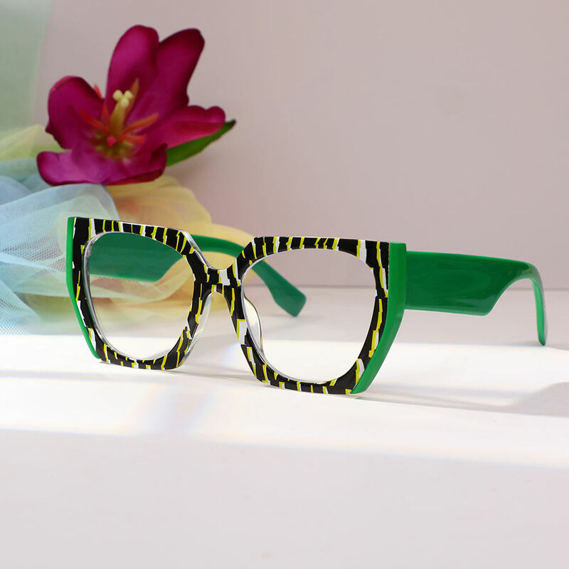 Pepys Cat Eye Green Glasses