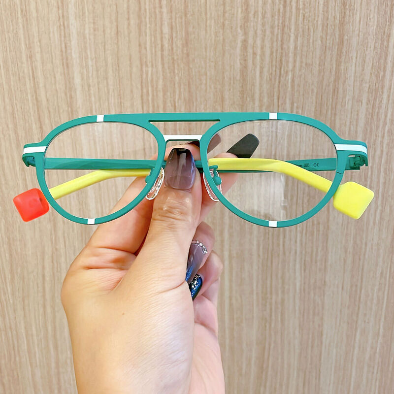 Finn Aviator Green Glasses