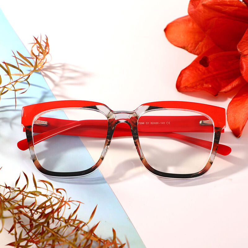 Romeo Square Red Glasses