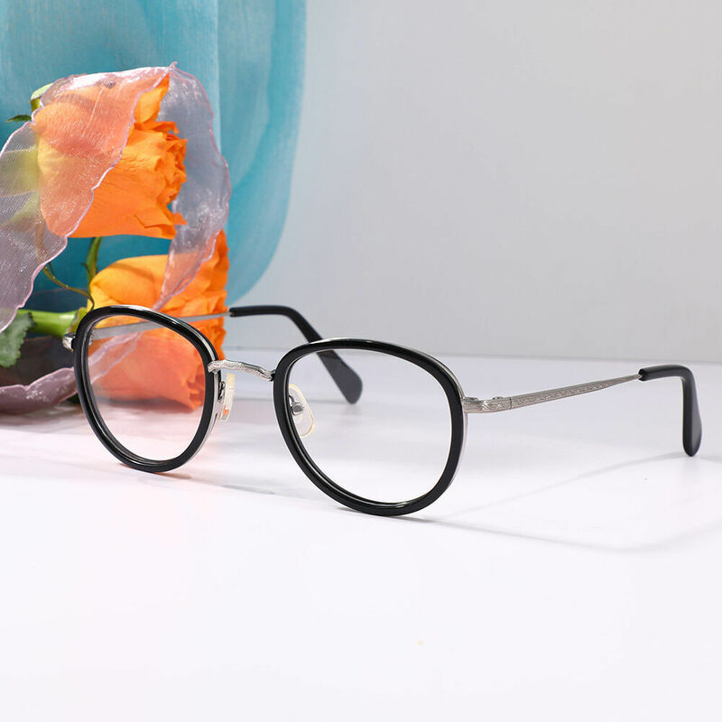 Hamil Round Black Glasses
