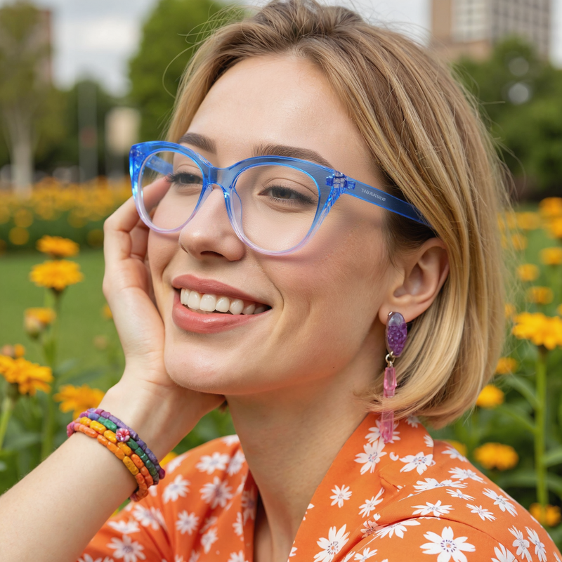 Lunettes de Vue Eleanore Cat Eye Bleu