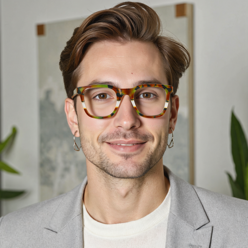Lizzie Square Brown Glasses