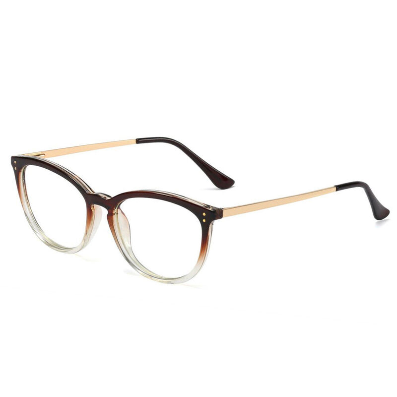 Adonia Oval Brown Clear Glasses